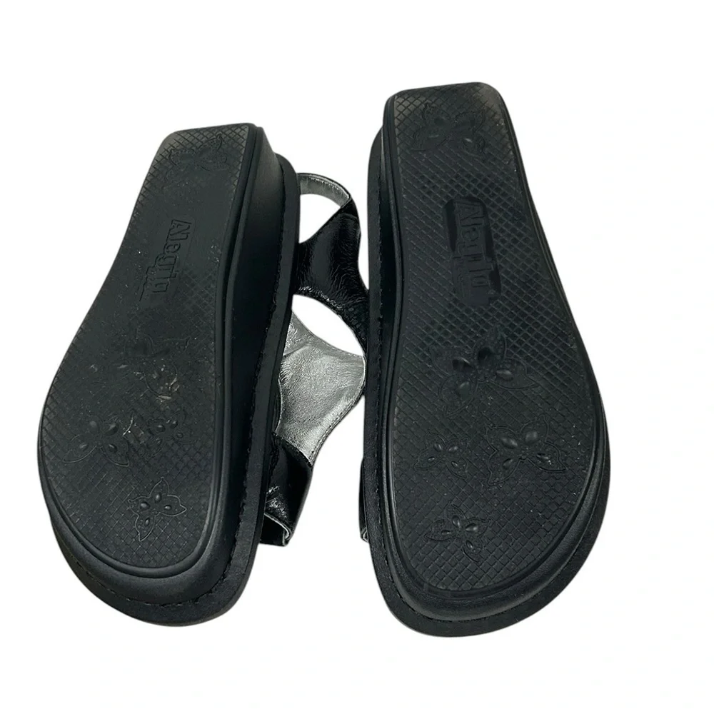 ALEGRIA Kendra Black Shimmer T-Strap KEN-765 Sandals Womens - Picture 7 of 14